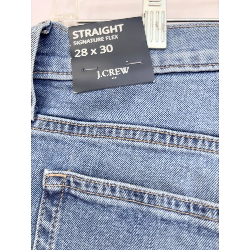 J Crew‎ Flex Straight Jeans Mens Light Blue Wash Stretch Denim Pants 28x30 NwT